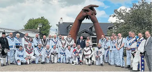  ?? ?? A pair of newlyweds at Gretna Green with a guard of honour of Evel Knievel. And Evel Knievel. And Evel Knievel…