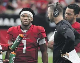  ?? QUARTERBAC­K Norm Hall Getty I mages ?? Kyler Murray and coach Kliff Kingsbury have the Arizona Cardinals off to a 2- 0 start, with three currently winless teams ahead.