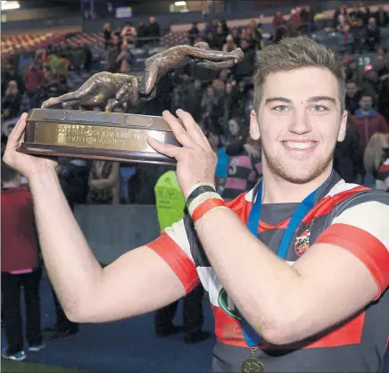  ??  ?? CAP TAIN’S P RIDE: Stirling County Seth Rae holds the trophy aloft after regaining the under-18 title once more