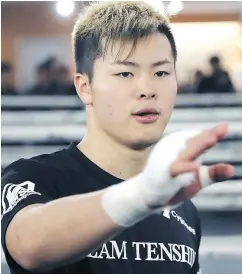  ?? — THE ASSOCIATED PRESS ?? Japanese kick-boxer Tenshin Nasukawa is set to face Floyd Mayweather Jr. in a three-round exhibition boxing bout in Japan on New Year’s Eve.