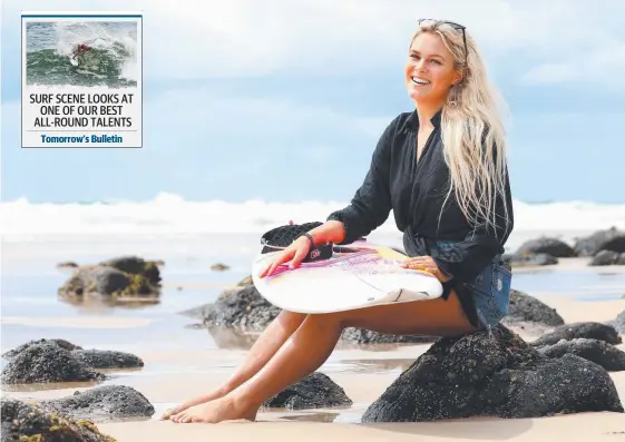  ?? Picture: TARA CROSER ?? Felicity Palmateer hopes other sports will follow surfing’s decision to award equal prizemoney to women.