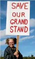  ??  ?? Jill Pearson of the Golden Bay Community Grandstand trust has been fighting for two years to save the stand in Takaka.