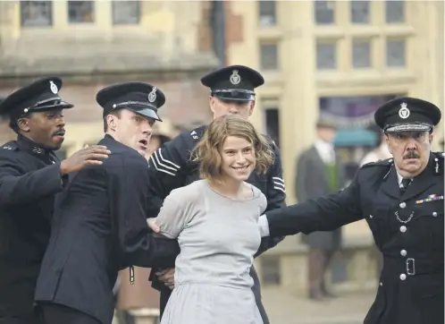  ?? ?? Jessie Buckley and Olivia Colman in Wicked Little Letters, main; Buckley, above; Anjana Vasan, below