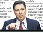  ??  ?? FIRED Chief Comey