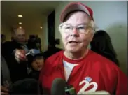  ?? MANUEL BALCE CENETA - THE ASSOCIATED ?? In this June 14 file photo, Rep. Joe Barton, R-Texas, speaks to reporters on Capitol Hill in Washington. Barton is apologizin­g after a nude photo of him circulated on social media. Barton released a statement on Nov. 22 to the Texas Tribune...