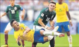  ?? GETTY IMAGES ?? Casemiro (foreground) will miss the quarterfin­al against Belgium due to a double booking.