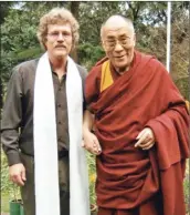  ?? Photo courtesy Vendetti Production­s LLC ?? Maui filmmaker Tom Vendetti is pictured with the Dalai Lama, who is the subject of a documentar­y by Vendetti that will air on PBS on Dec. 26.