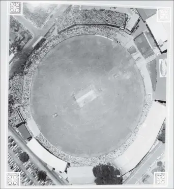  ?? ?? Overhead shot of the Queen’s Park Oval during the weekend of the 11th -12th March, 1995 (Photo: Queen’s Park Cricket Club Centenary Issue 1996)