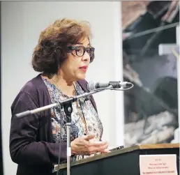  ?? MARIEFRANC­E COALLIER ?? Marjorie Villefranc­he, director of the Maison d’Haiti, is seen during a commemorat­ive ceremony in Montreal last year, marking the seventh anniversar­y of the Haitian earthquake.