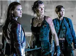  ??  ?? From left: Ali Larter, Milla Jovovich and Ruby Rose in “Resident Evil: The Final Chapter”