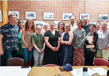  ??  ?? Attending a community meeting to save Neerim District Rural Primary School are (from left) Baw Baw Shire councillor Michael Leaney, Marilyn Pelman, Jackie White, Crystal Petschack, Julie Tawse, Amy Heath, Mary-Therese Gorman, Kasey Booth, Edward Yates, Margie Matheson, Kent Ashworth, Karen Forsythe, Kay-lee Bransgrove and Caroline Van Oosterom.