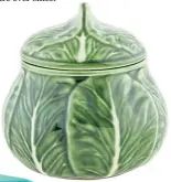  ??  ?? Bordallo Pinheiro cabbage sugar box, £48, Amara.
