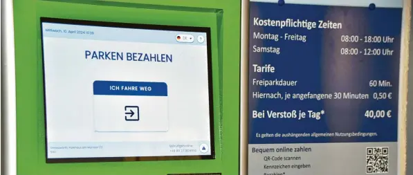  ?? Fotos: Wolfgang Widemann ?? Hohe Beträge, die der Kassenauto­mat im Parkhaus am Münster in Donauwörth anzeigte, stellten manche Nutzer vor Rätsel.