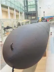  ?? ?? A kaiten — a human suicide torpedo — at the Yushukan military museum.