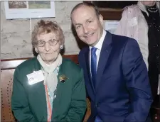  ??  ?? Bridie Durkin (99) is greeted by Deputy Micheál Martin at Lissadell.