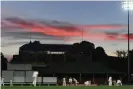  ??  ?? North Sydney Oval as the sun set on day two of the Women’s Ashes Test. Photograph: Dean Lewins/EPA