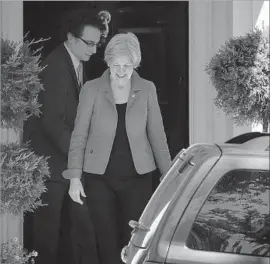  ?? Alex Wong Getty Images ?? SEN. ELIZABETH WARREN leaves the Washington home of Hillary Clinton after a Friday meeting. Warren has been an effective surrogate for Clinton.