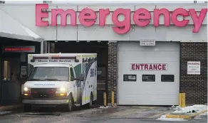  ?? DAVID BLOOM/FILES ?? The Misericord­ia Hospital emergency room is expected to be closed until Wednesday as plumbing repairs are completed.