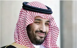  ?? REUTERS ?? SAUDI ARABIA’S DEPUTY Crown Prince Mohammed bin Salman reacts upon his arrival at the Elysee Palace in Paris, France, June 24, 2015.