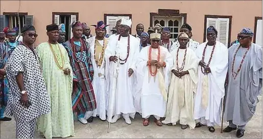 ??  ?? Iba Gani Adams with the Deji of Akure and other royal fathers