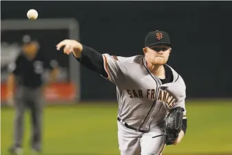  ?? Rick Scuteri / Associated Press ?? Giants starter Logan Webb allowed one earned run in five innings in his MLB debut Saturday.