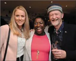  ?? Photos by Declan Malone ?? Cyril Harrington chatting, at his book launch in Strand House, with Karolina Nagyova who features in the book ‘Dingle’s Tall Stones and Short Stories’ and, right, with Jurgita Dargiene and Jane Ejim.