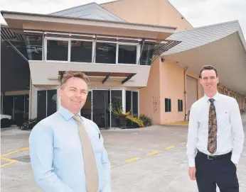  ??  ?? Pat Cavanagh and James Crawford from Colliers Internatio­nal at 31 Activity Cres, Molendinar.