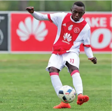  ??  ?? RISING STAR: Masilake Phohlongo has earned a spot in the Ajax Cape Town starting XI after impressing for the reserves and the national Under-20 side.