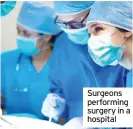  ??  ?? Surgeons performing surgery in a hospital