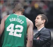  ?? Darron Cummings Associated Press ?? AL HORFORD, with Stevens, was the best player on the court during the Celtics’ series win over the 76ers.