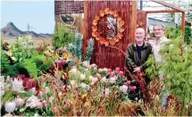  ??  ?? PROUD: David Davidson and Raymond Hudson, at Chelsea Flower Show, have been designing winning exhibits for 23 years.