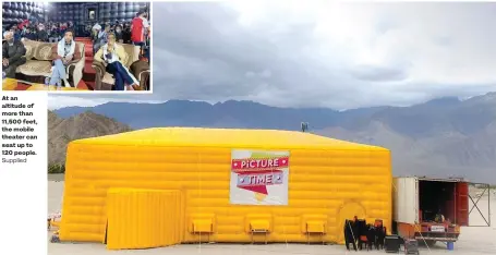  ?? Supplied ?? At an altitude of more than 11,500 feet, the mobile theater can seat up to 120 people.