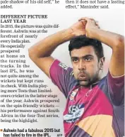  ?? AFP ?? Ashwin had a fabulous 2015 but has failed to fire in the IPL.