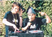  ??  ?? Growing up in public: Adam Buxton (main), and with Joe Cornish in 1998 in The Adam and Joe Show. Right, his much-loved podcast’s latest star guest, Zadie Smith