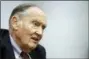  ?? MARK LENNIHAN, FILE - THE AP ?? In this 2008 file photo, John Bogle, founder of The Vanguard Group, talks during an interview with The Associated Press, in New York. Vanguard announced Wednesday, Jan. 16, that John C. “Jack” Bogle has died at the age of 89.