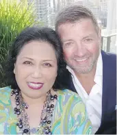  ??  ?? Easter Armas, who founded the Loving Spoonful HIV/ AIDS feeding agency, was feted by Telus executive VP Tony Geheran at a pre-Pride reception.