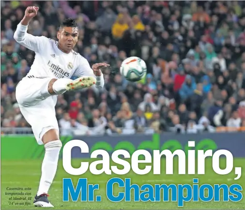  ??  ?? Casemiro, esta temporada con el Madrid. El ‘14’ es un fijo.