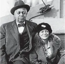  ?? INTERNATIO­NAL NEWSREEL ?? Oscar Stanton De Priest, the first black member of Congress from a Northern state, and his wife, Jessie, are seen in San Francisco in 1929.