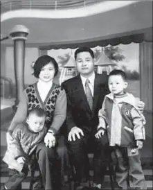  ?? PROVIDED TO CHINA DAILY ?? Fang Chih-peng (left) with his parents and brother in Hsinchu, Taiwan, in 1974.