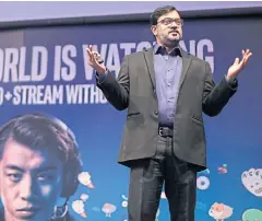  ??  ?? Regional managing director Santhosh Viswanatha­n says Intel’s PC-centric business is flat and data-centric sales are up sharply.