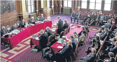  ??  ?? The Supreme Court holds a public hearing in the City Chambers, Edinburgh.