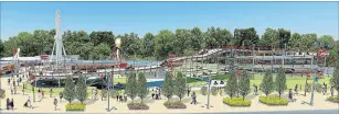  ?? SPECIAL TO THE NIAGARA FALLS REVIEW ?? This is a rendering of the Niagara Speedway go-kart attraction expected to open on Clifton Hill in by June.
