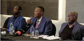  ?? Picture: Sandile Ndlovu ?? Prince Mbonisi, centre, a brother of the late King Goodwill Zwelithini, has condemned President Cyril Ramaphosa for appealing the high court judgment that set aside his recognitio­n of King Misuzulu as the rightful king.