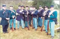  ?? 8th Regiment Connecticu­t Volunteers, Company A / Contribute­d photo ?? Members of the 8th Regiment Connecticu­t Volunteers, Company A are participat­ing in the West Haven centennial exhibit, “Hubbard Farms,” Sept. 25 in Hubbard Farms Park on Hubbard Road.