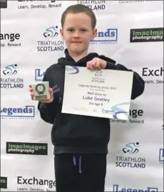  ??  ?? Luke Goatley who competes in the eight-year-old category received a third place Legends award.