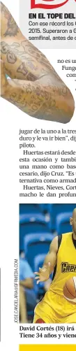  ??  ?? David Cortés (18) irá a su temporada 19 en la liga con el mismo equipo. Tiene 34 años y viene de promediar 11.4 puntos y 2.8 rebotes.