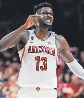  ?? CASEY SAPIO/USA TODAY SPORTS ?? Arizona forward Deandre Ayton impresses NBA scouts with his footwork and array of post moves.