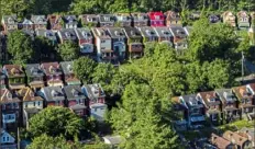  ?? Andrew Rush/Post-Gazette ?? Houses along Marland Street and Moore Avenue in the Pittsburgh neighborho­od of Knoxville. Two studies have found the nation’s housing availabili­ty and affordabil­ity crisis is expected to worsen significan­tly following the pandemic.