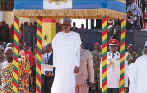  ??  ?? President Buhari at Ghana independen­ce celebratio­nat 61st Independen­ce Anniversar­y...recently