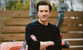  ?? Eric Gay / Associated Press ?? Actor Tom Pelphrey at his home in Austin, Texas, last month, promotes his new Amazon Prime series “Outer Range,” premiering April 15.